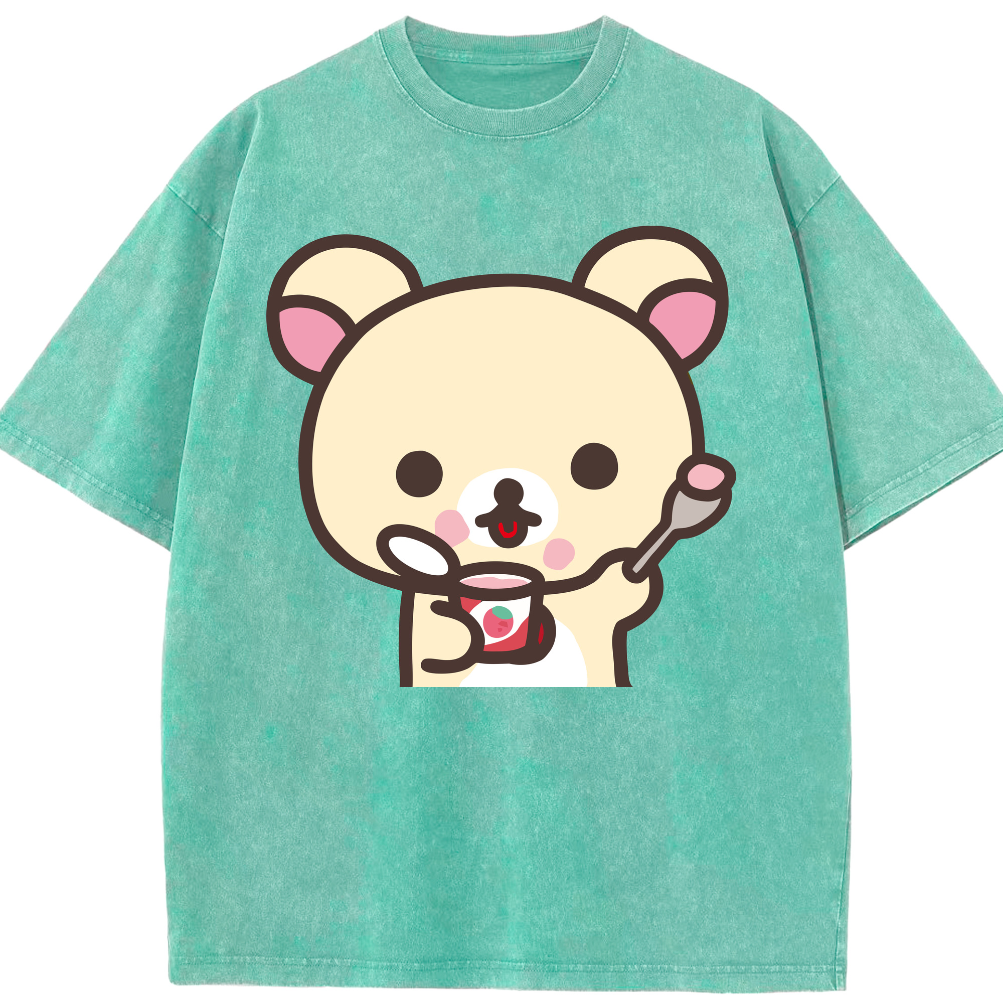 （画像用） リラックマ リラックマ キイロイトリ Rilakkuma Korilakkuma Kiiroitori 綿100% ヴィンテージ風 半袖Tシャツ（フロントプリント）